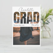 Aankondiging van stijlvol Photo Script-Afstuderen (Staand voorkant)