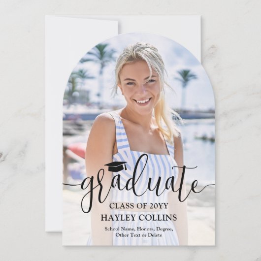 Aankondiging van stijlvol script en foto-Afstudere (Voorkant)