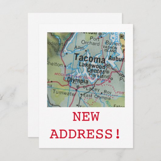 Aankondiging van Tacoma New Address (Voorkant / Achterkant)