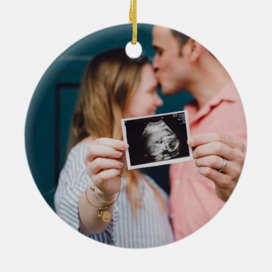 Aankondiging van tante- en oomzwangerschap keramisch ornament (Achterkant)