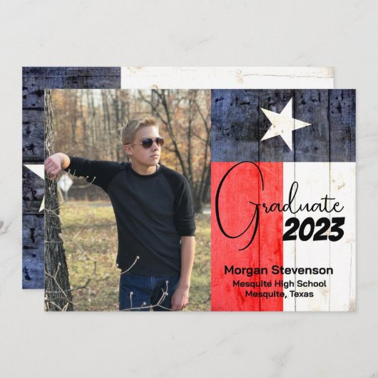 Aankondiging van Texas Th-Photo Afstuderen (Voorkant / Achterkant)