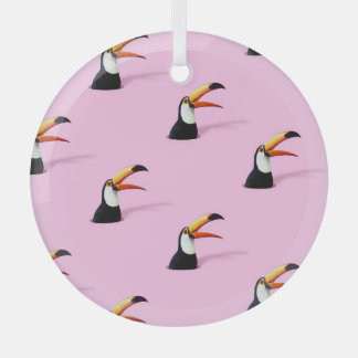 Aankondiging van Toucan: Tropical Pink Paradise Glas Ornament