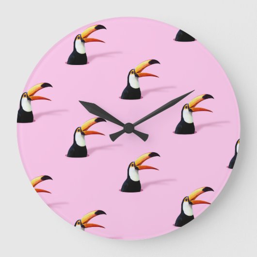 Aankondiging van Toucan: Tropical Pink Paradise Grote Klok (Voorkant)