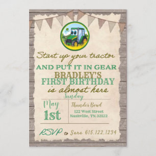 Aankondiging van tractor Birthday