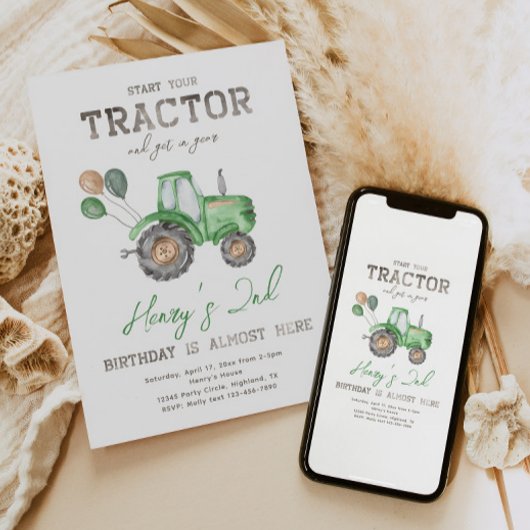 Aankondiging van tractor Birthday | Aanbesteding t