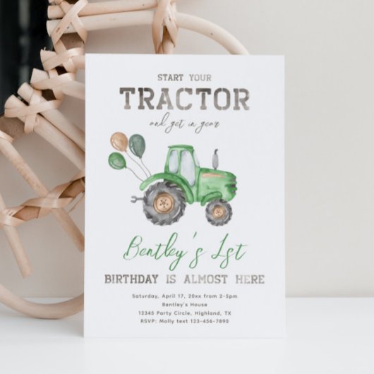 Aankondiging van tractor Birthday | Aanbesteding t