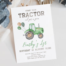Aankondiging van tractor Birthday | Aanbesteding t