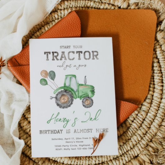 Aankondiging van tractor Birthday | Aanbesteding t