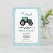 Aankondiging van tractorBaby shower, tractorjongen (Staand voorkant)
