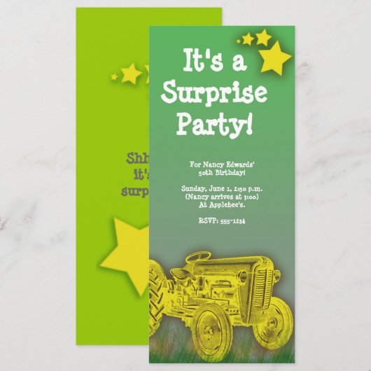 Aankondiging van tractorverrassingen of 'Birthday' (Voorkant / Achterkant)