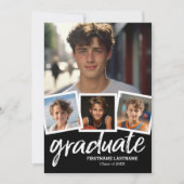 Aankondiging van Trendy Black Afstuderen Party 4 F (Voorkant)