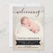 Aankondiging van Trendy Black & White Birth (Voorkant)