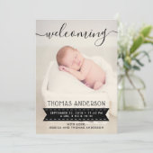 Aankondiging van Trendy Black & White Birth (Staand voorkant)