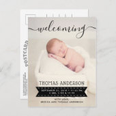 Aankondiging van Trendy Black & White Birth (Voorkant / Achterkant)