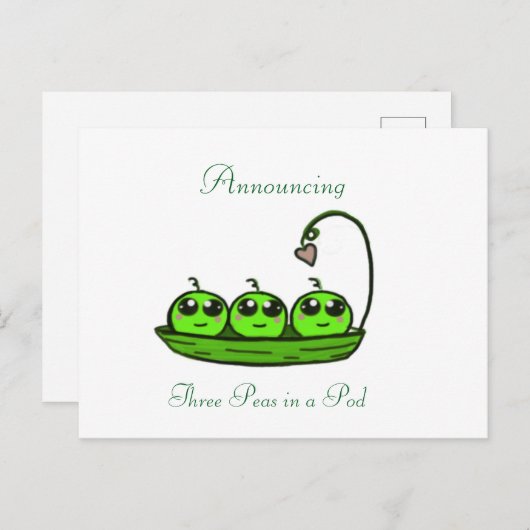 Aankondiging van Triplet Birth (Voorkant / Achterkant)