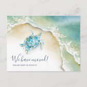 Aankondiging van Tropisch Zee Turtle Coastal Movin Briefkaart (Voorkant)