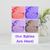 Aankondiging van tweeling baby's (Staand voorkant)