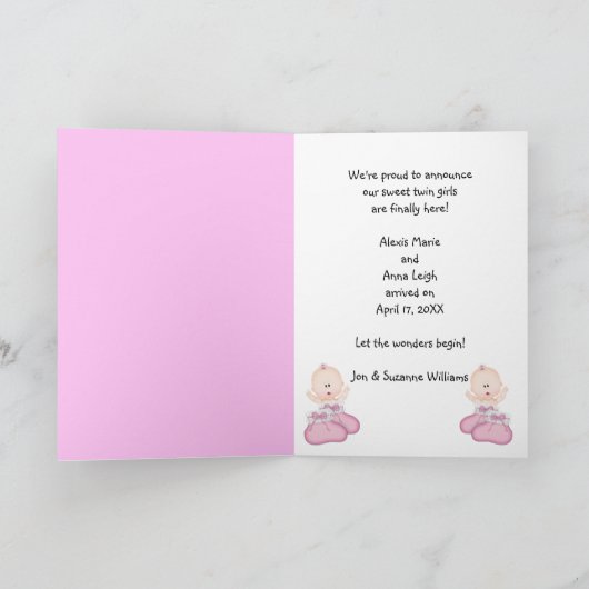 Aankondiging van Twin Girls (Binnen)