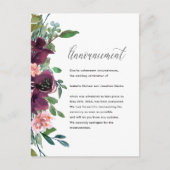 Aankondiging van uitstel van het huwelijk van Flor Briefkaart (Voorkant)