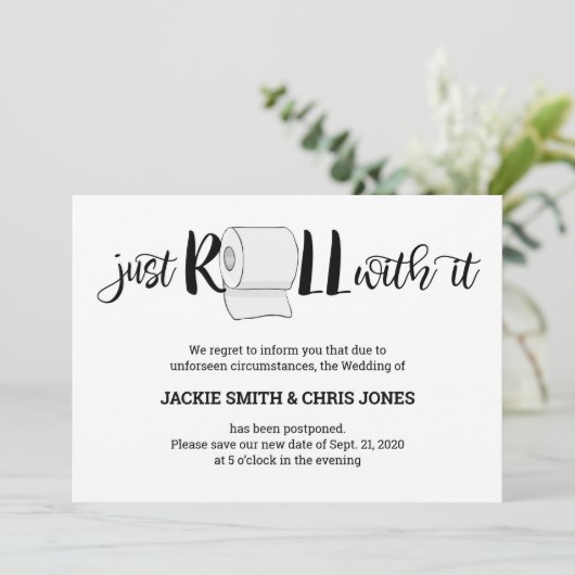 Aankondiging van uitstel van huwelijk - Just Roll (Staand voorkant)