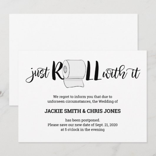 Aankondiging van uitstel van huwelijk - Just Roll (Voorkant / Achterkant)