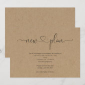 Aankondiging van uitstel van rustieke bruiloft (Voorkant / Achterkant)