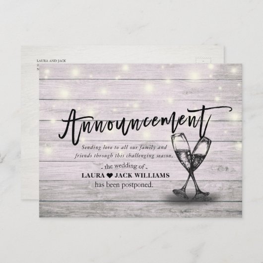 Aankondiging van uitstellen van huwelijk Wijziging (Voorkant / Achterkant)