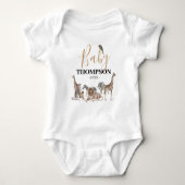 Aankondiging van Unisex Safari Animal Baby Romper (Voorkant)