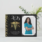 Aankondiging van ursing Gold Afstuderen (zwart) (Staand voorkant)