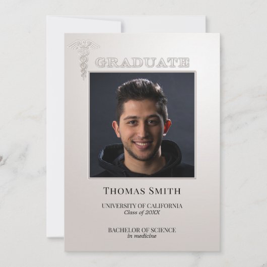 Aankondiging van uw foto Silver Caduceus Afstudere (Voorkant)