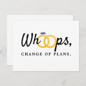 Aankondiging van verandering trouwdatum Oeps (Voorkant / Achterkant)