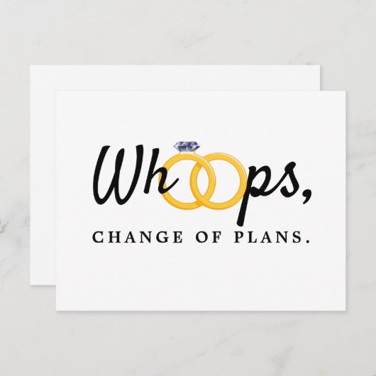 Aankondiging van verandering trouwdatum Oeps (Voorkant / Achterkant)