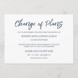 Aankondiging van verandering van plannen in marine