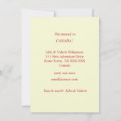 Aankondiging van verhuizing Canada (Achterkant)