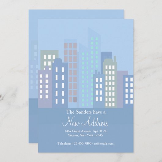 Aankondiging van verhuizing City Uitzicht (Voorkant / Achterkant)