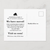 Aankondiging van verhuizing naar een elegante blau (Achterkant)