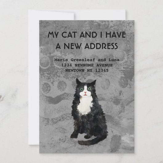 Aankondiging van verhuizing van mij en mijn kat (Voorkant)