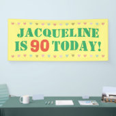 Aankondiging van verjaardag spandoek (Beurs)