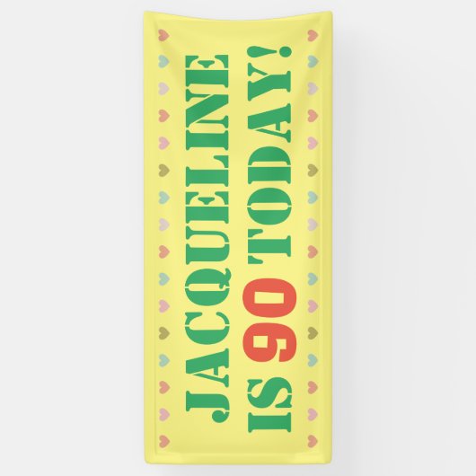 Aankondiging van verjaardag spandoek (Verticaal)