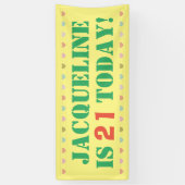 Aankondiging van verjaardag spandoek (Verticaal)