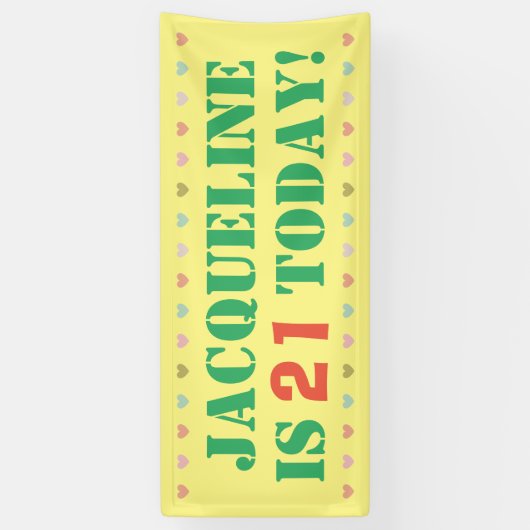 Aankondiging van verjaardag spandoek (Verticaal)