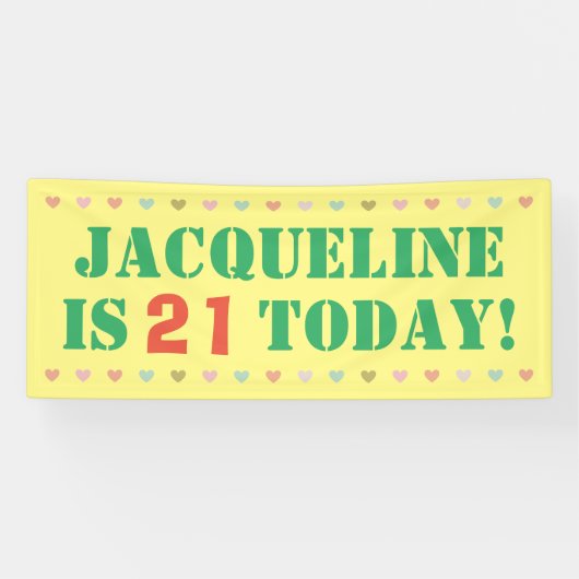 Aankondiging van verjaardag spandoek (Horizontaal)