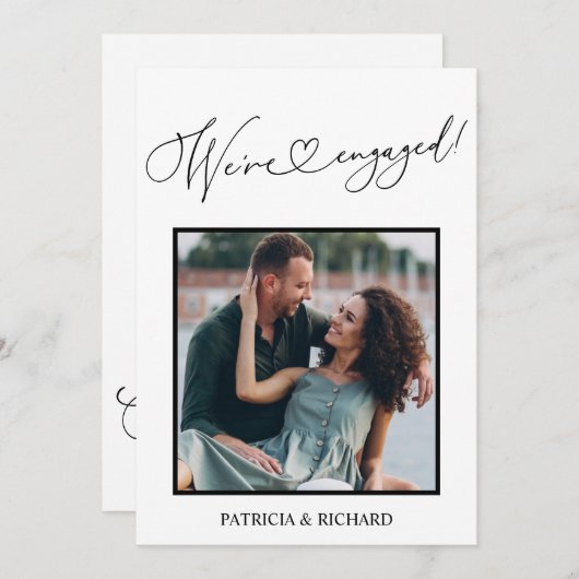 Aankondiging van verloving en sla de datum-foto op (Voorkant / Achterkant)