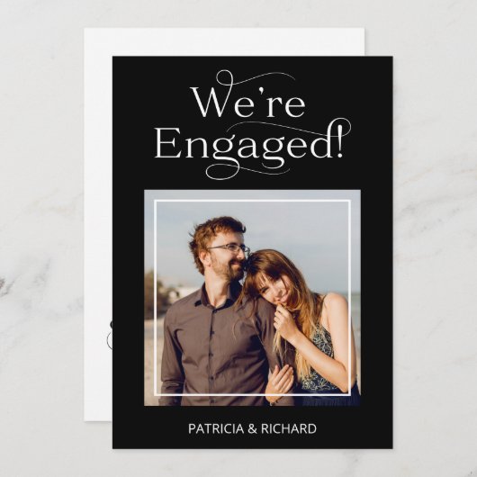 Aankondiging van verloving en sla de datum-foto op (Voorkant / Achterkant)