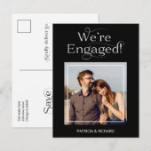 Aankondiging van verloving en sla de datum-foto op briefkaart (Voorkant / Achterkant)