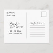 Aankondiging van verloving en sla de datum-foto op briefkaart (Achterkant)