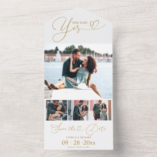 Aankondiging van verloving en sla de datum op (Binnen)