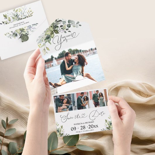 Aankondiging van verloving en sla de datum op