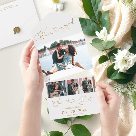 Aankondiging van verloving en sla de datum op