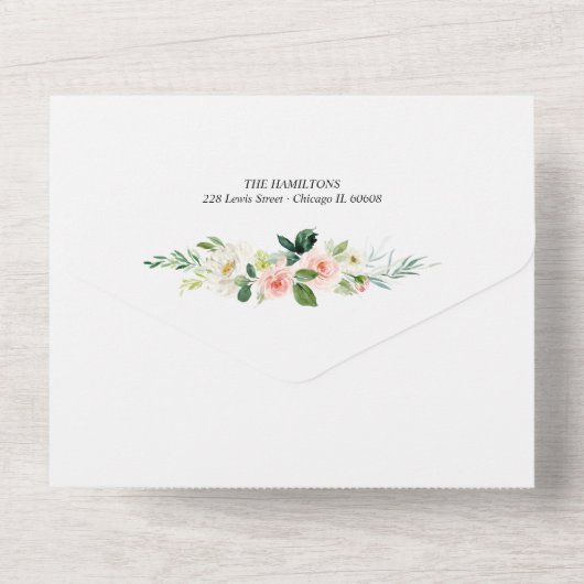 Aankondiging van verloving en sla de datum op (Achterkant)